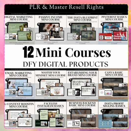 12 Mini Courses DFY Digital Prodcuts